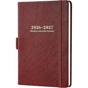 Weekly & Monthly Planner 2026-2027 A5 Red